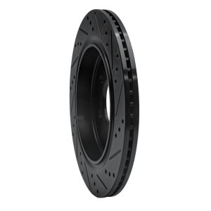 Ford F-150 Brake Rotor (1) - Rear Left - R1 Concepts - Drilled & Slotted - Black - `15-`17